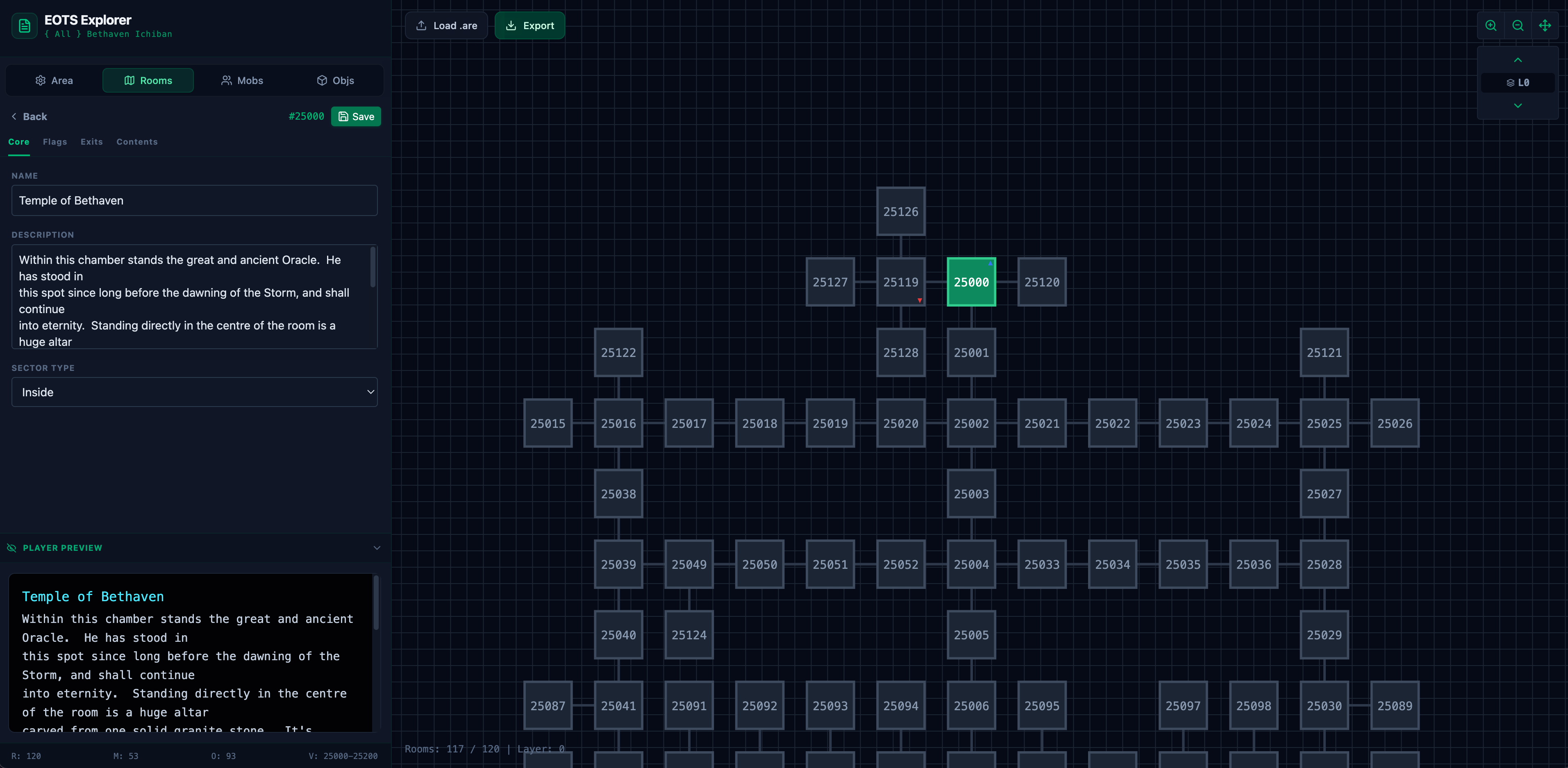 Screenshot of EotS Explorer