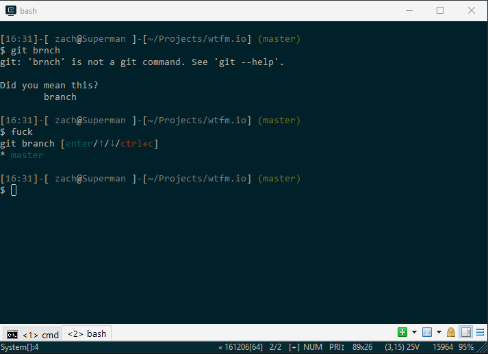 Screenshot of The Fuck CLI Tool